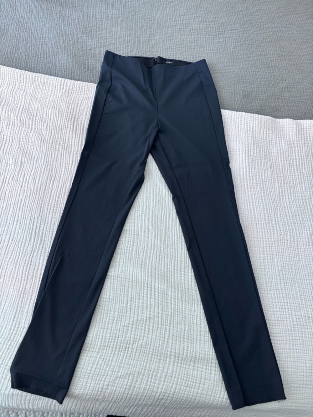 THEORY NAVALANE NEOTERIC Navy Cropped Skinny Back Zip Pants 10